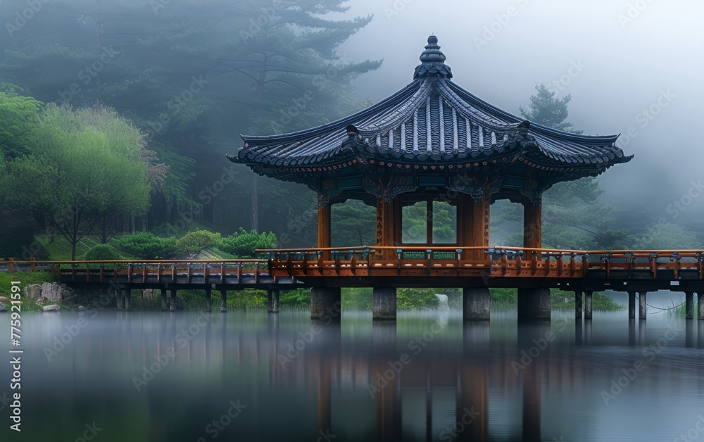 Serene Lakeside Pagoda