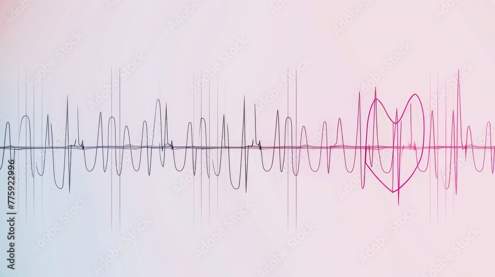 A vibrant pink and blue background with a line of sound waves. Perfect for music-related projects