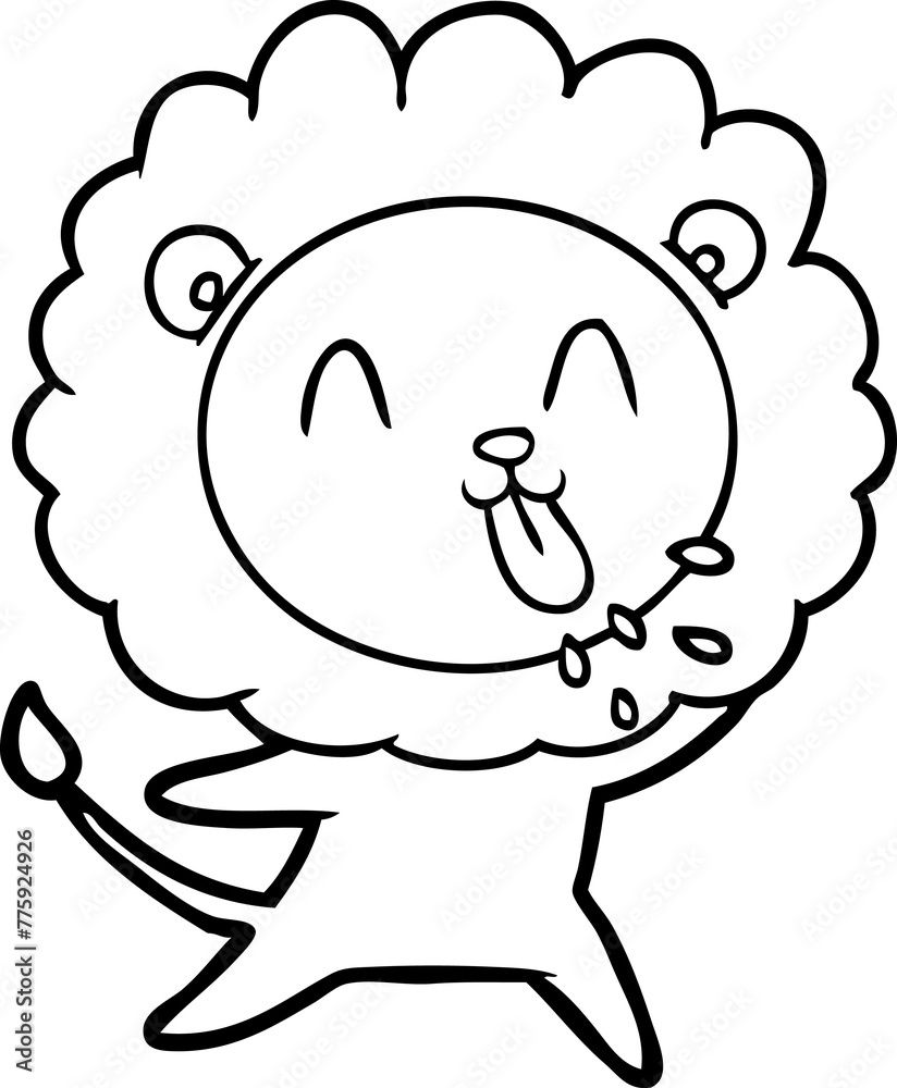 happy cartoon lion