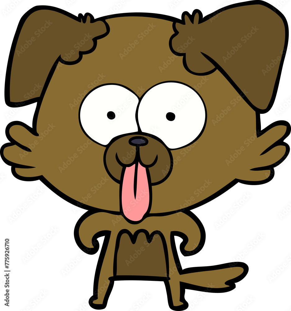 Obraz premium cartoon dog with tongue sticking out