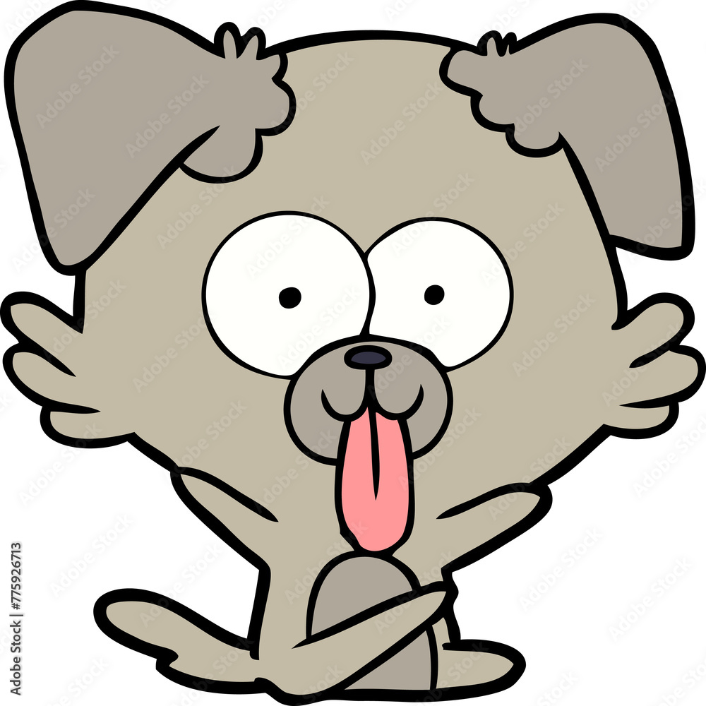 Fototapeta premium cartoon dog with tongue sticking out