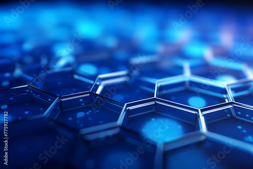 Abstract technology hexagonal digital line electronic network data innovation concept background.