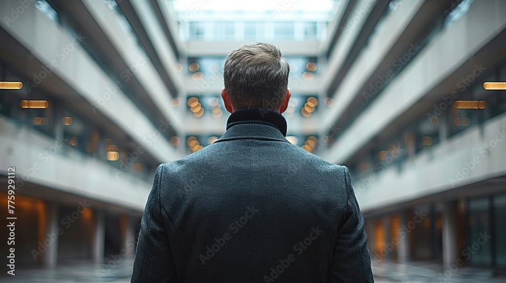 Mature businessman in a modern building interior. Stylish professional portrait for corporate and career-oriented design Mature businessman in a modern building interior. Stylish professional portrait for corporate and career-oriented design