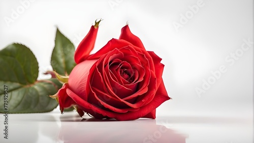 red rose isolated on white background