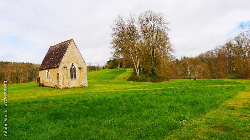 Chapel of Petit Saint-Céneri in Saint-Céneri-le-Gérei in the Orne region of the Alpes Mancelles France 