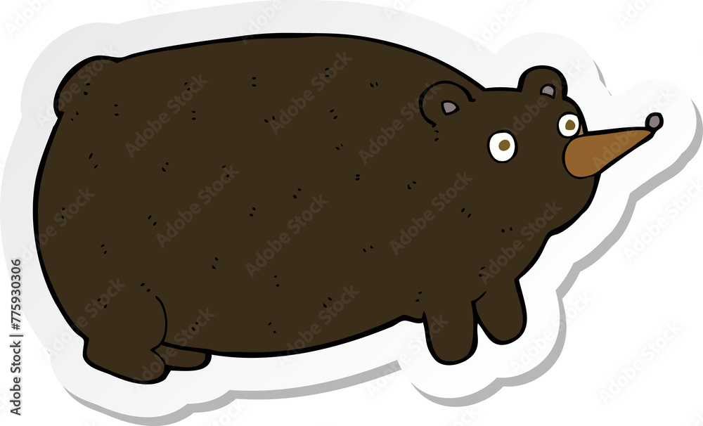 sticker of a funny cartoon bear sticker of a funny cartoon bear