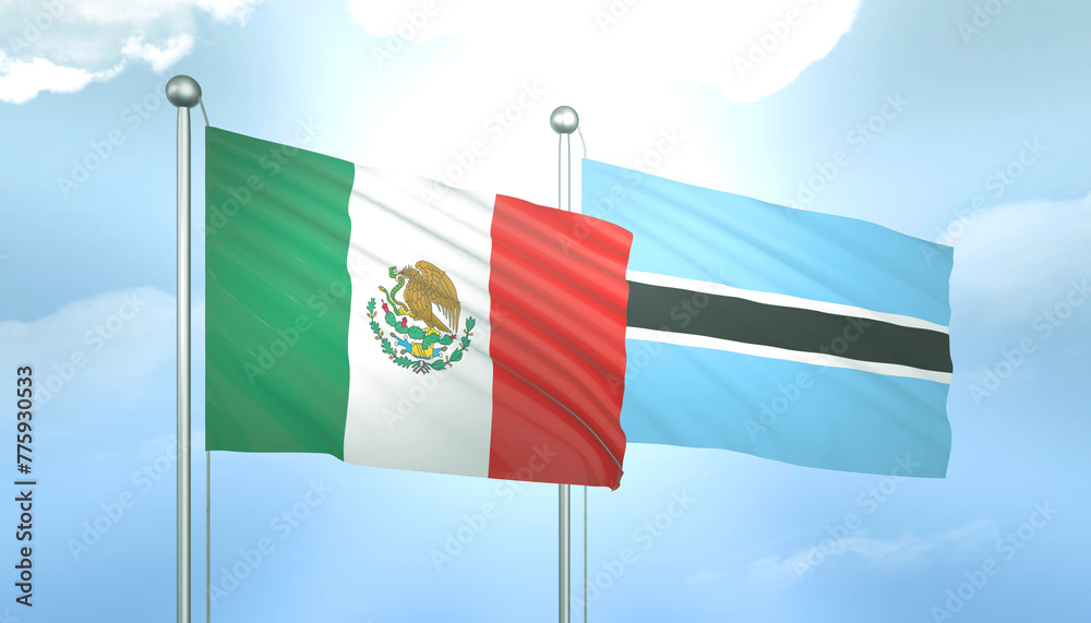 Mexico and Botswana Flag Together A Concept of Relations Mexico and Botswana Flag Together A Concept of Relations