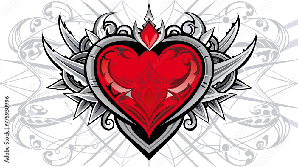 tattoo-heart-vector illustration tattoo-heart-vector illustration