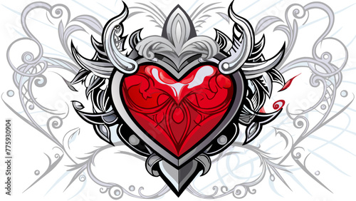 tattoo-heart-vector illustration