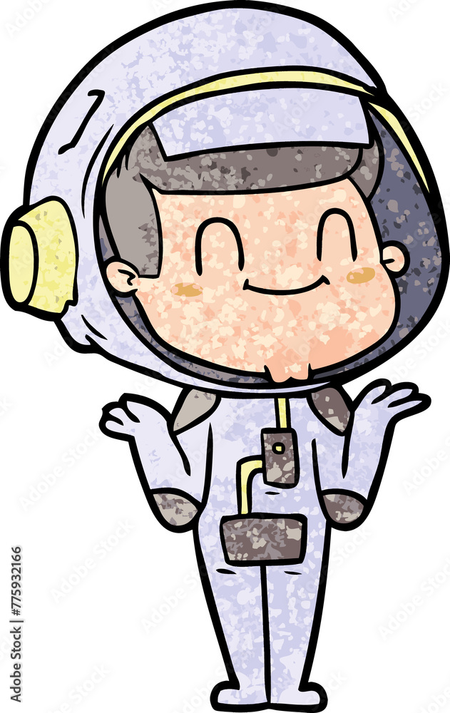 Fototapeta premium happy cartoon astronaut man