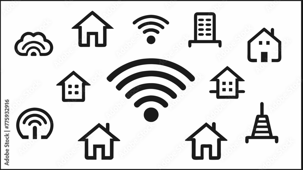 wireless-technology-web-icons-set-vector Illustration wireless-technology-web-icons-set-vector Illustration