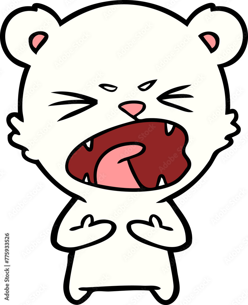Obraz premium angry polar bear cartoon