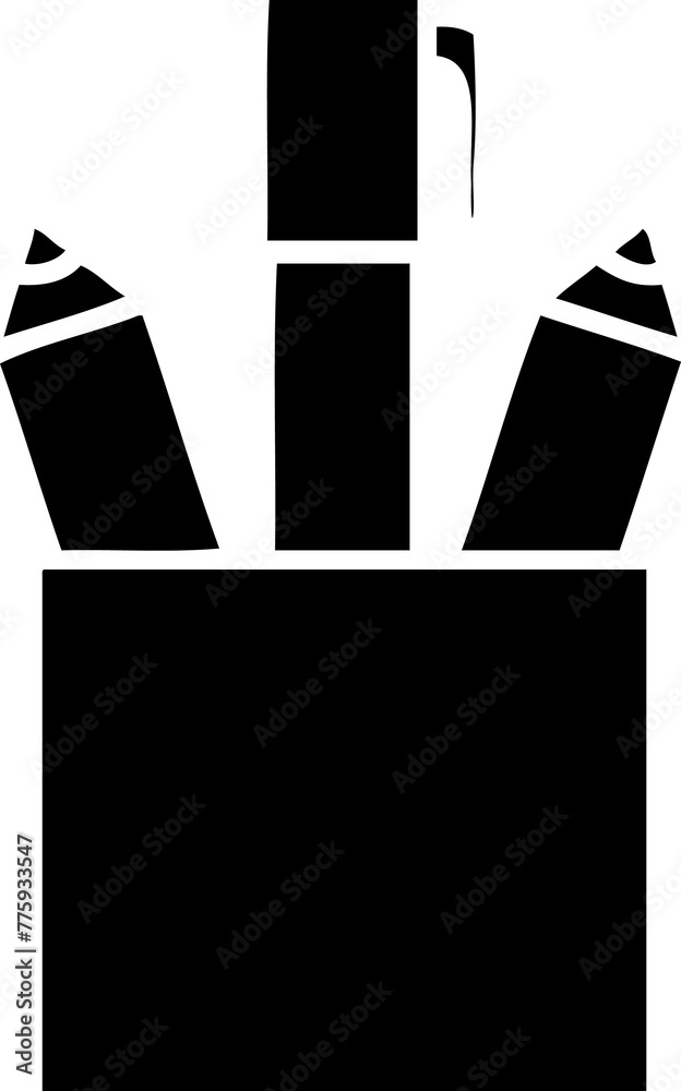 Fototapeta premium flat symbol of a pencil pot