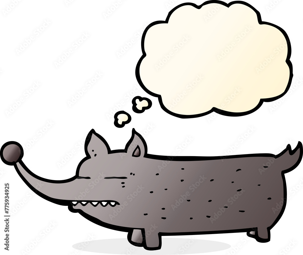 cartoon funny little dog with thought bubble cartoon funny little dog with thought bubble