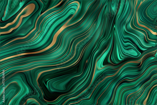 A green and gold swirl pattern with a metallic sheen