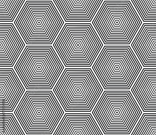Seamless hexagons with halftone effect, geometric print