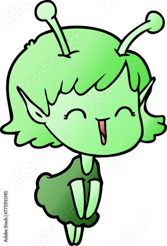 Wallpaper Mural cartoon alien girl laughing Torontodigital.ca