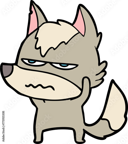 cartoon annoyed wolf