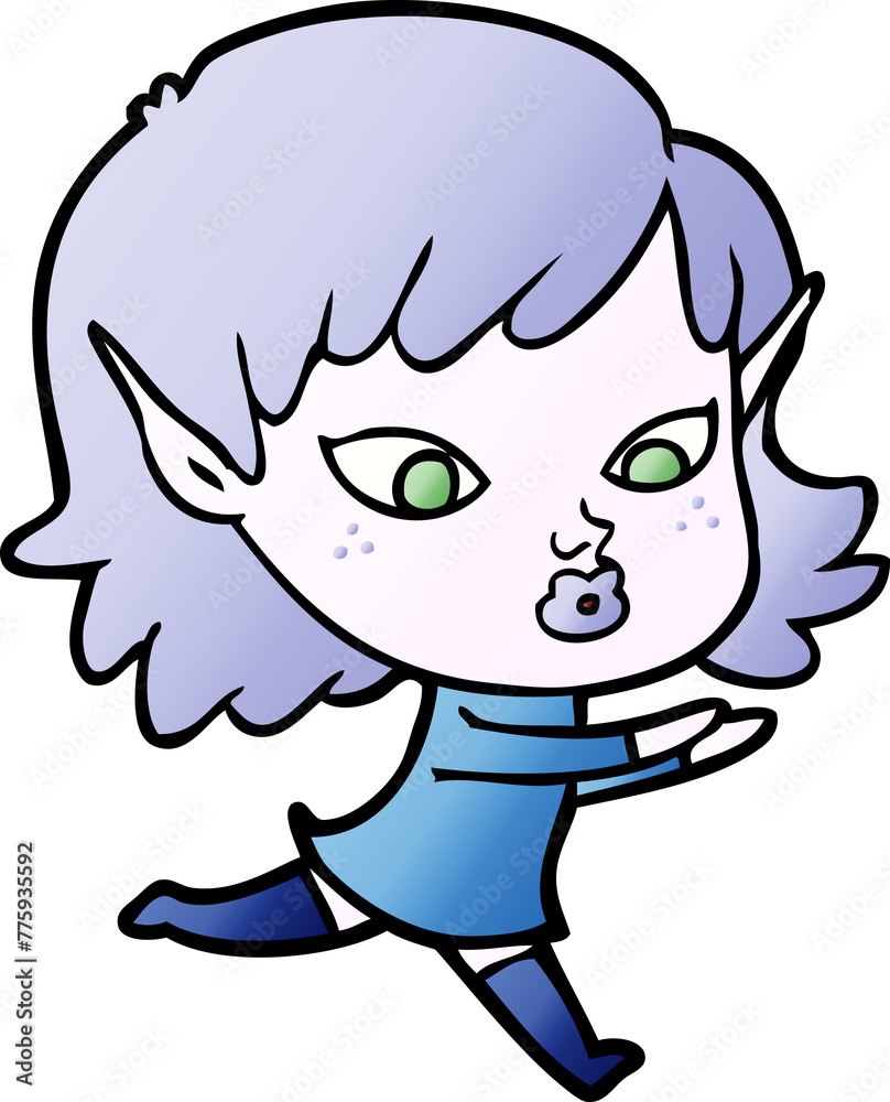 pretty cartoon elf girl pretty cartoon elf girl
