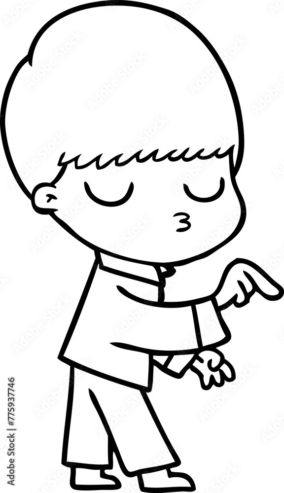 Obraz premium cartoon calm boy