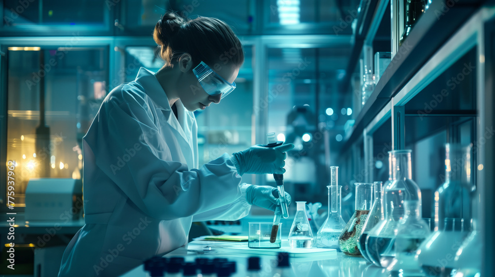 A scientist conducting experiments, Concept for innovation A scientist conducting experiments, Concept for innovation
