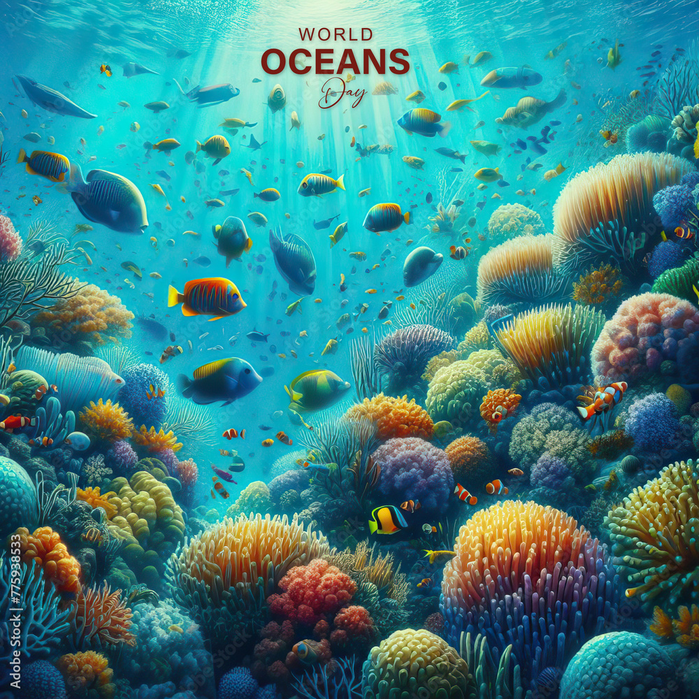 world ocean day, 8 June. world ocean day poster, shinny light coral, Happy World oceans day, sea plants, poster, banner, post, vector, dolphin. shark, coral. sea plants, oceans day, vector design. world ocean day, 8 June. world ocean day poster, shinny light coral, Happy World oceans day, sea plants, poster, banner, post, vector, dolphin. shark, coral. sea plants, oceans day, vector design.