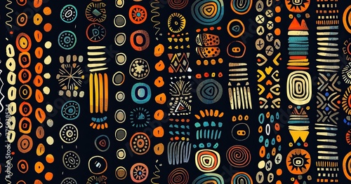 Material Culture pattern with African old national tradition patterns of over the world to one unique pattern #775938534