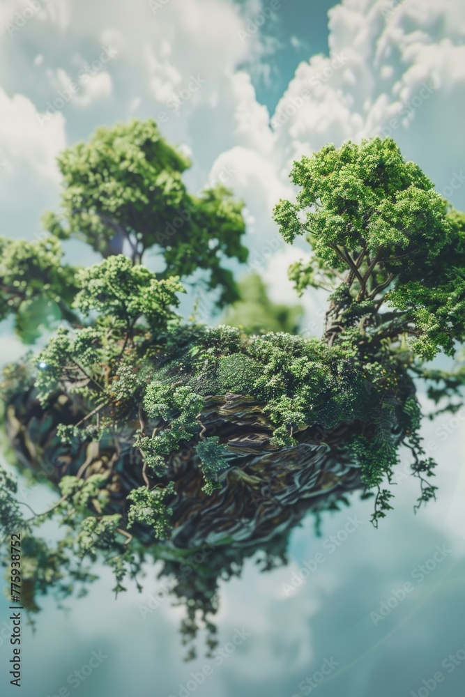 Fototapeta premium A bird's nest with a tree on top. Suitable for nature themes