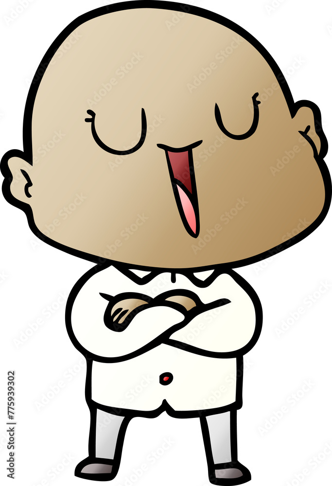 happy cartoon bald man happy cartoon bald man