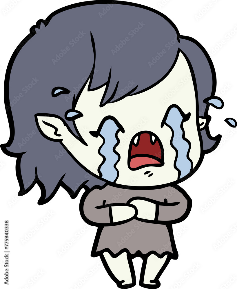 cartoon crying vampire girl