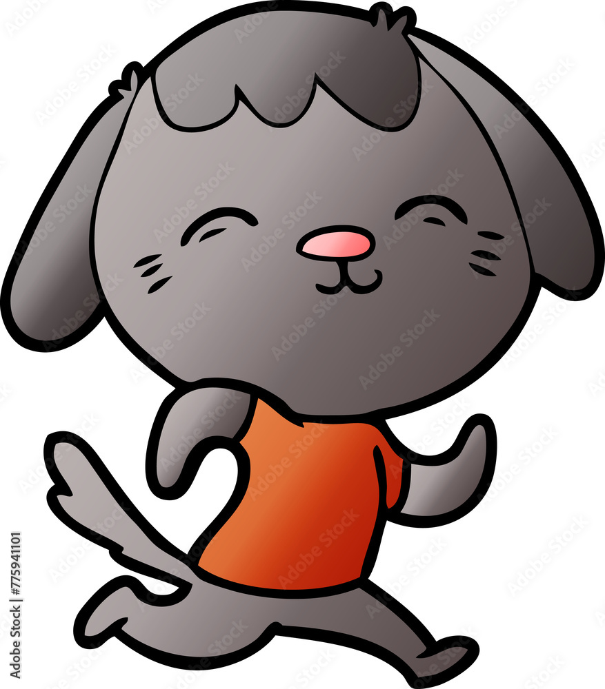 happy cartoon dog running