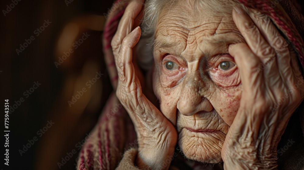 A photograph highlighting the issue of elder abuse