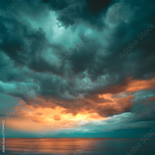 Cloudy sky dramatic sunset moody atmospheric