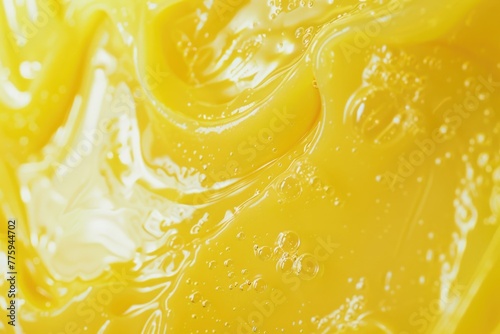 Close up view of yellow liquid. Suitable for scientific or medical concepts