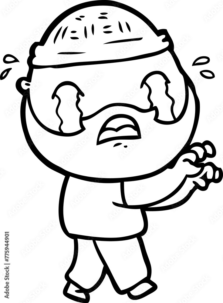 cartoon bearded man crying cartoon bearded man crying