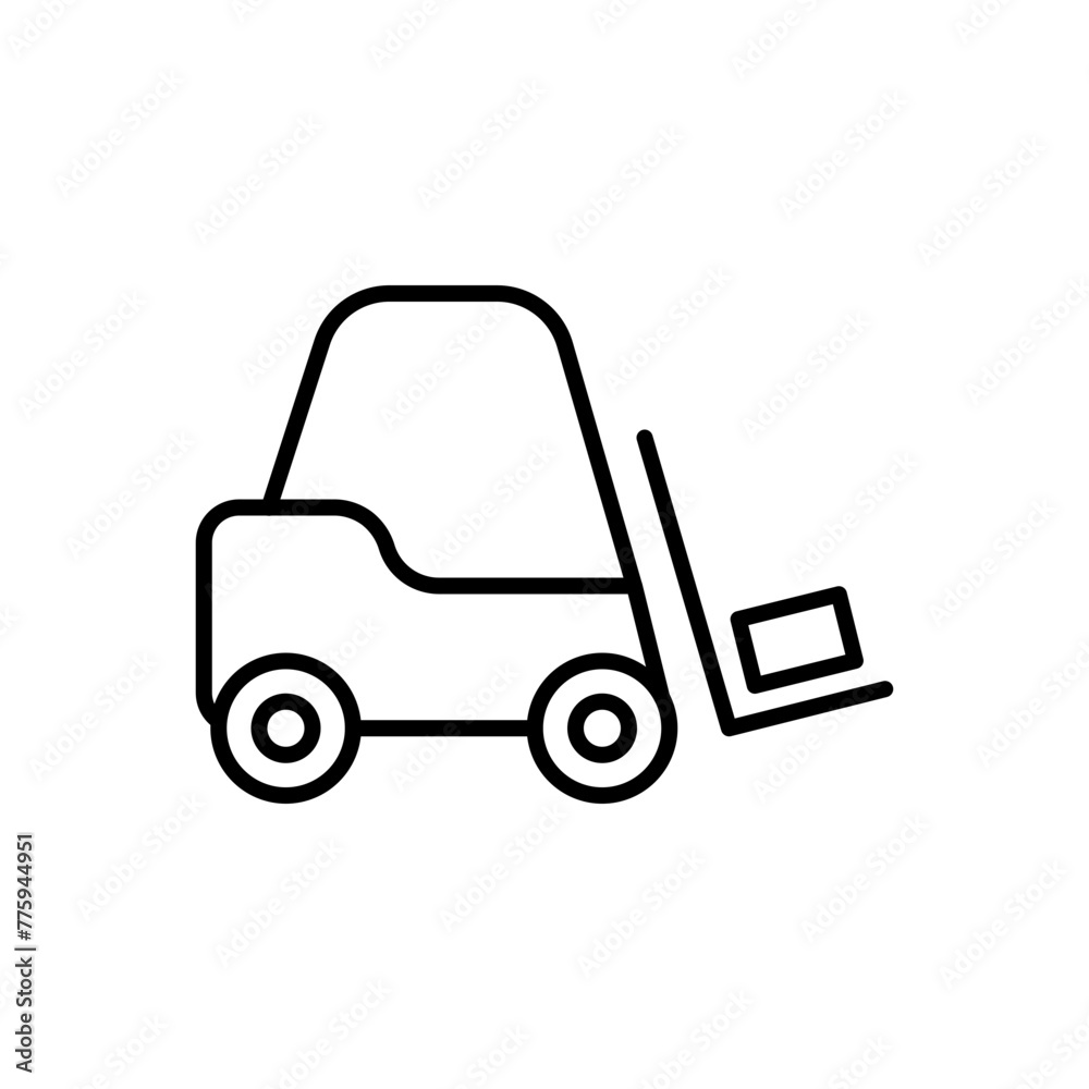 Forklift outline icons, minimalist vector illustration ,simple transparent graphic element .Isolated on white background