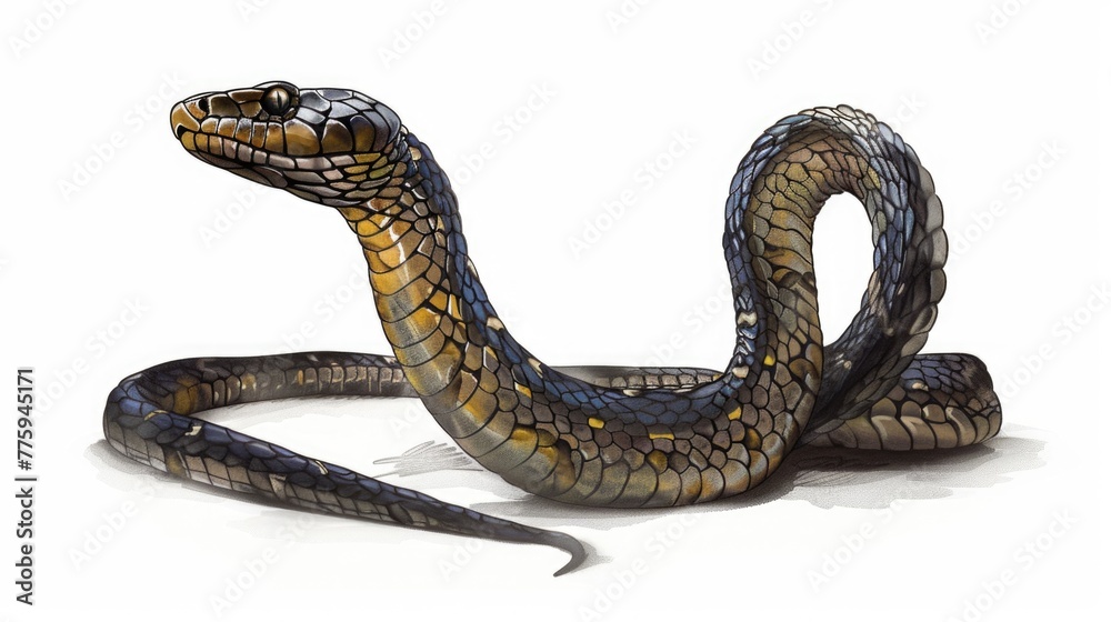 A snake laying down on the ground, suitable for educational materials A snake laying down on the ground, suitable for educational materials