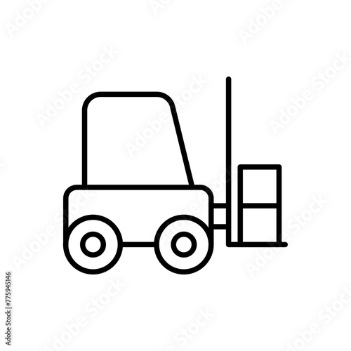 Forklift outline icons, minimalist vector illustration ,simple transparent graphic element .Isolated on white background