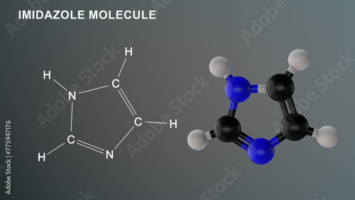 Imidazole Molecule structure 3d illustration photo