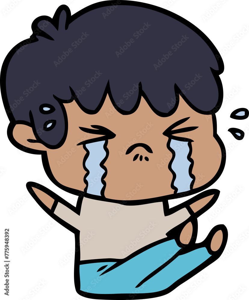 cartoon boy crying