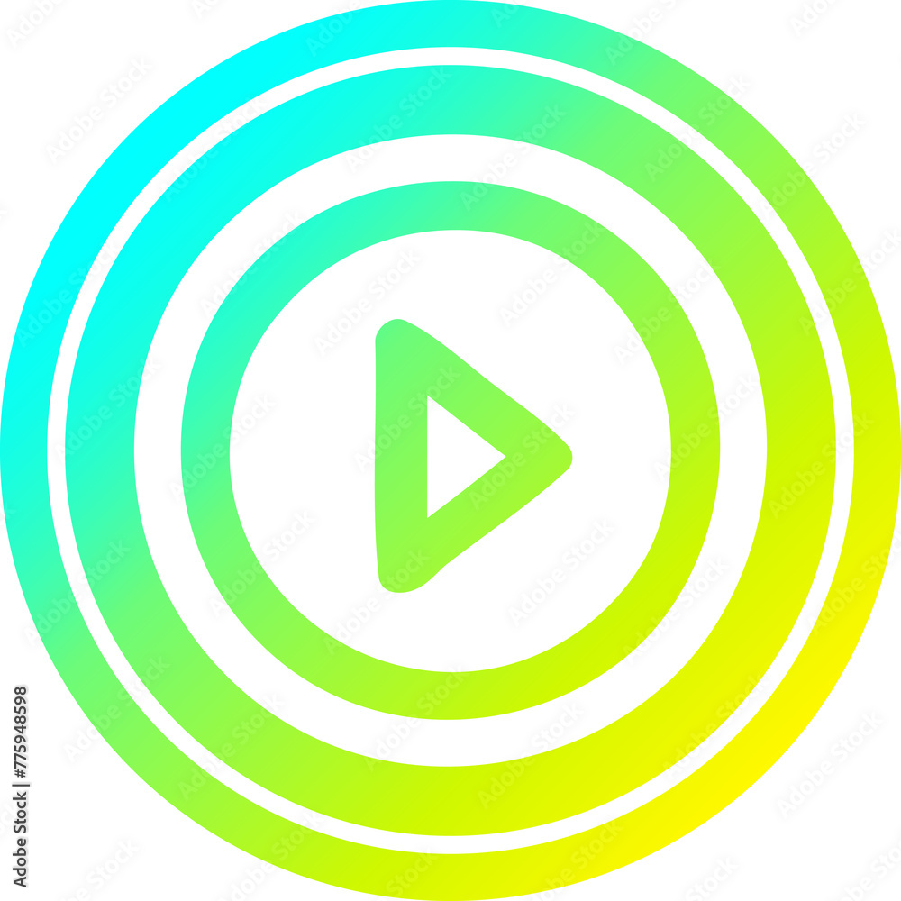 play button circular icon with cool gradient finish play button circular icon with cool gradient finish