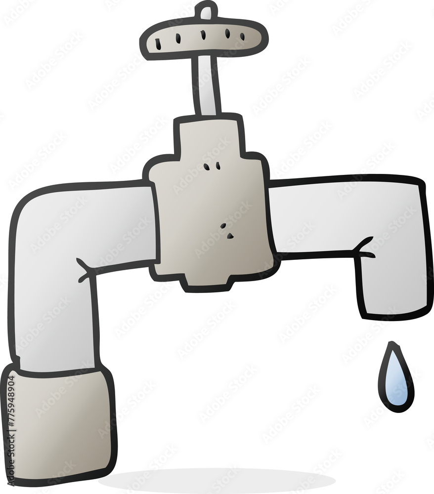 freehand drawn cartoon dripping faucet freehand drawn cartoon dripping faucet