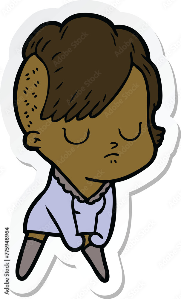 sticker of a cartoon woman