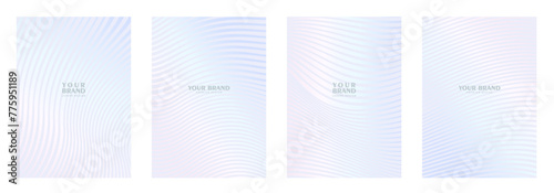 Elegant cover design set with lines and gradient for cover design, invitation, poster, flyer, wedding card, luxe invite, prestigious voucher, menu design. Luxury vector background collection.