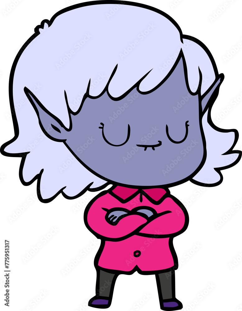 happy cartoon elf girl happy cartoon elf girl