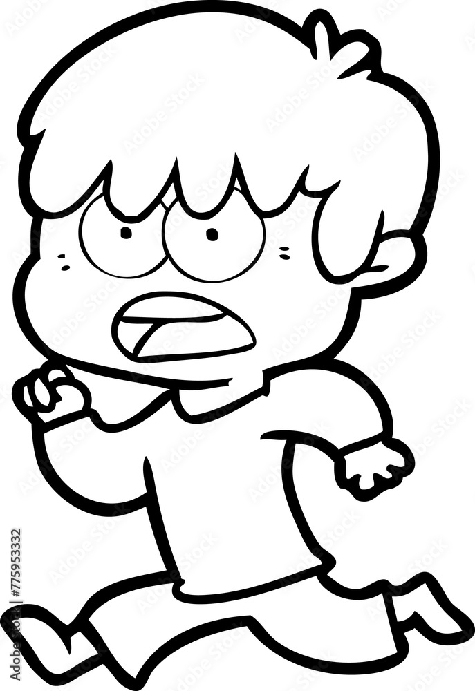 Fototapeta premium worried cartoon boy