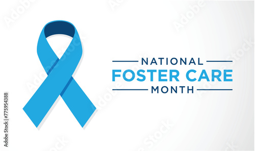 Illustration of national foster care month with text on white background.