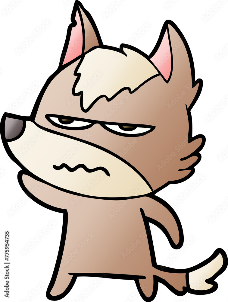 cartoon annoyed wolf