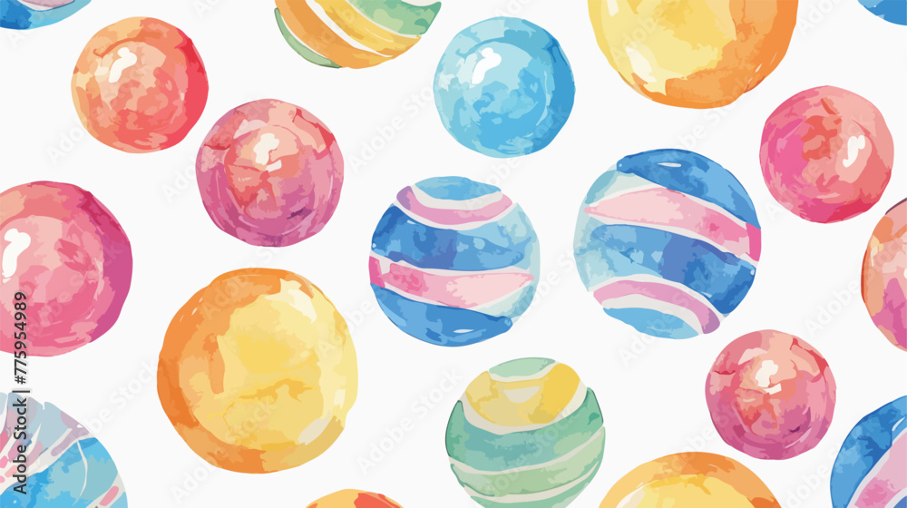 Seamless pattern with toy ball. Hand-drawn backgrou
