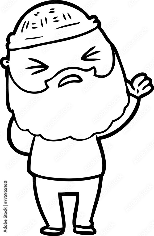 Obraz premium cartoon man with beard